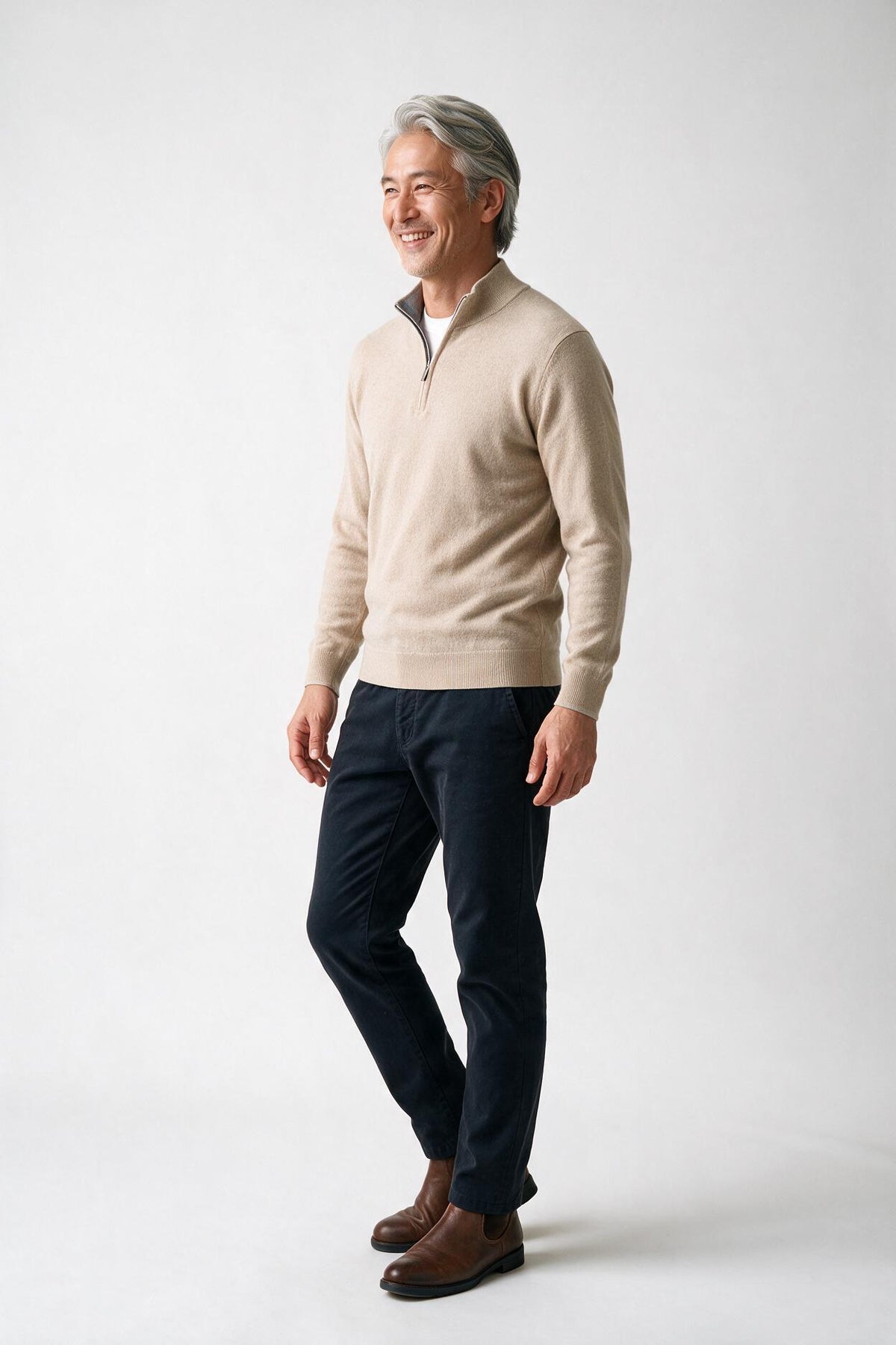 SOLTERI Versatile Quarter Zip Knit Sweater