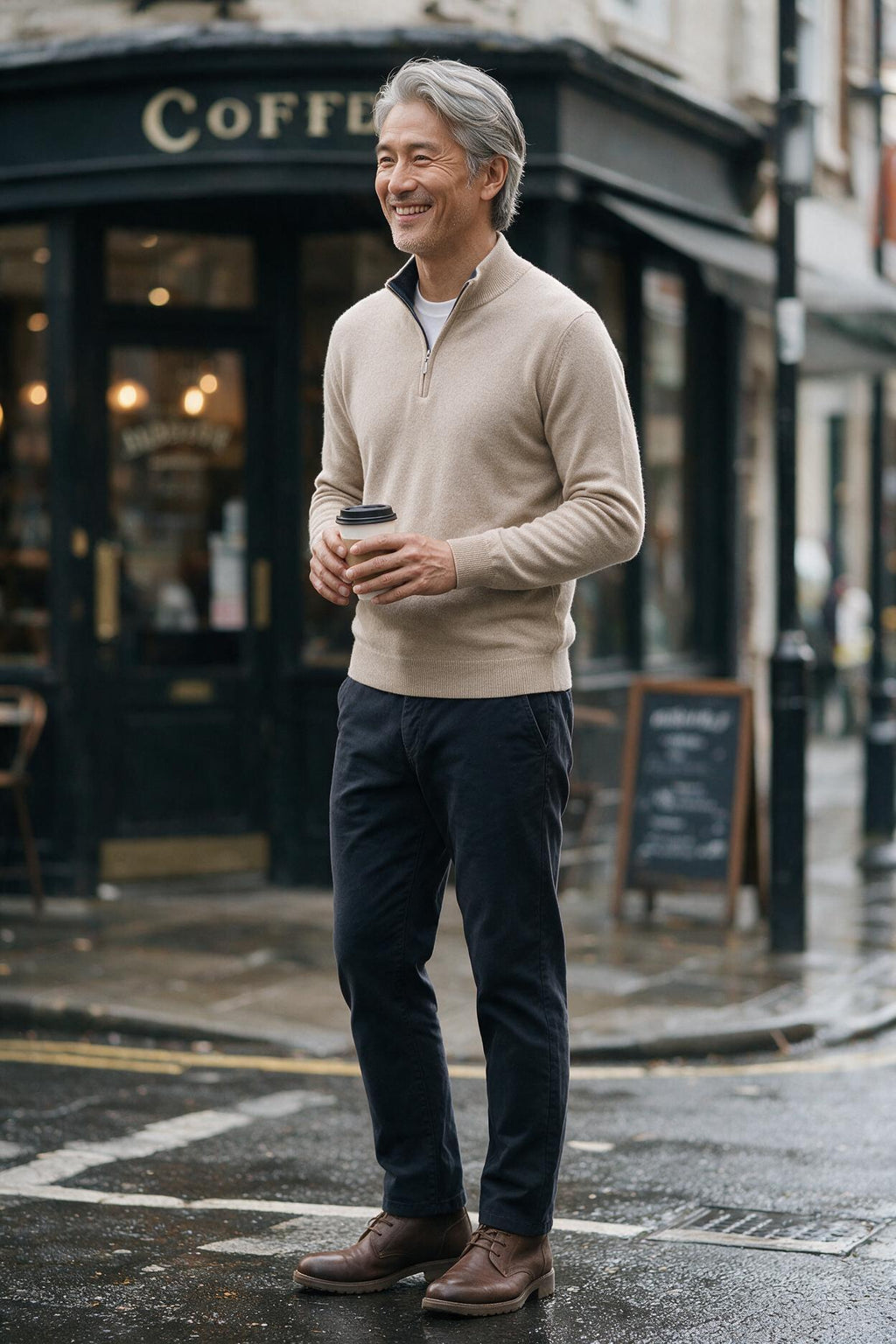 SOLTERI Versatile Quarter Zip Knit Sweater