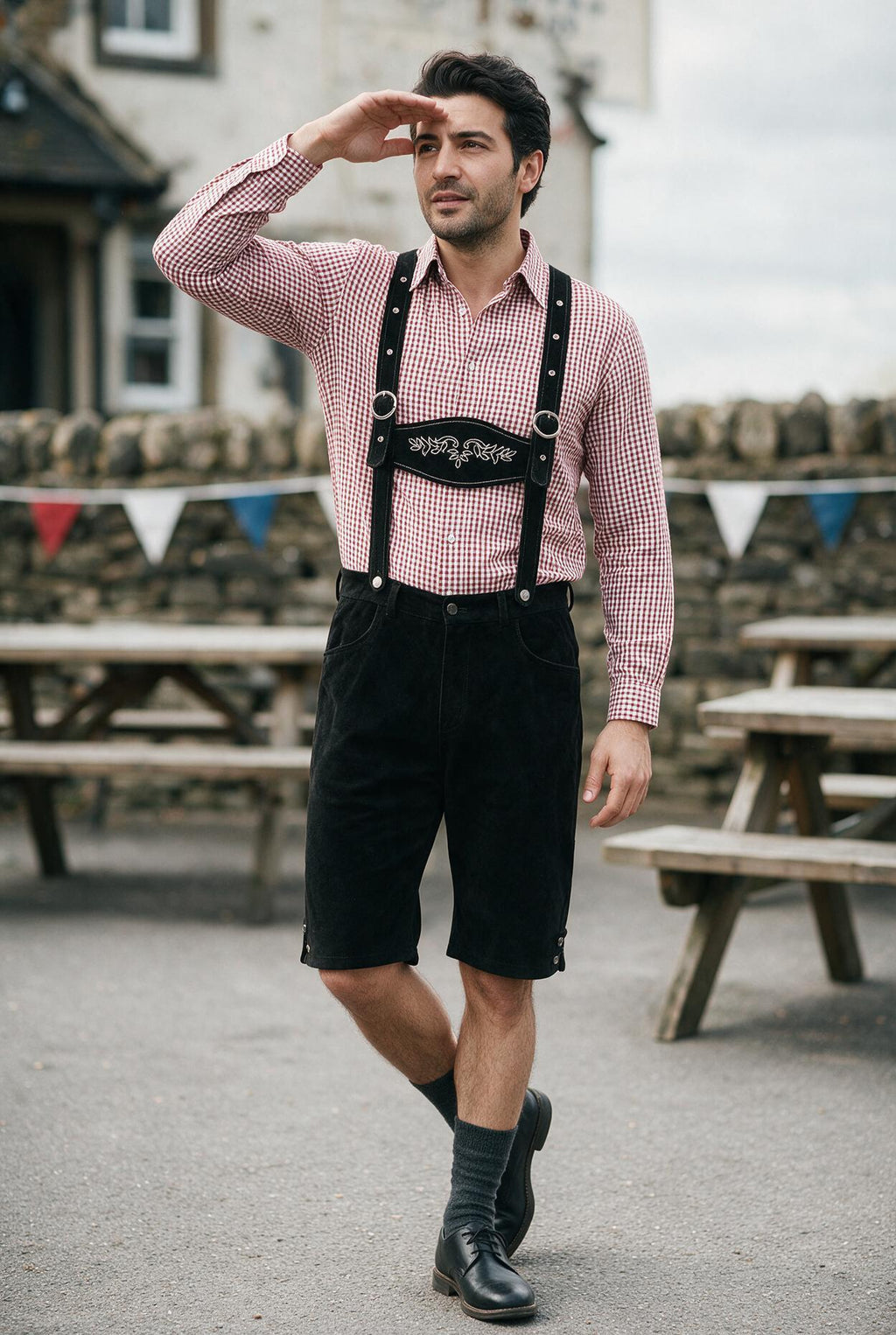 SOLTERI Otto - Two-Piece Trachten Shirt and Lederhosen Set