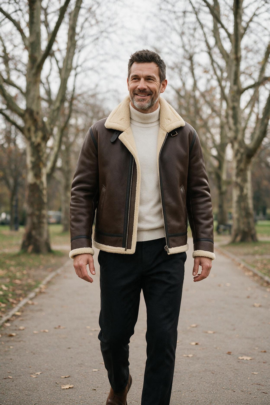 SOLTERI Ravenscar - Shearling Leather Flight Jacket