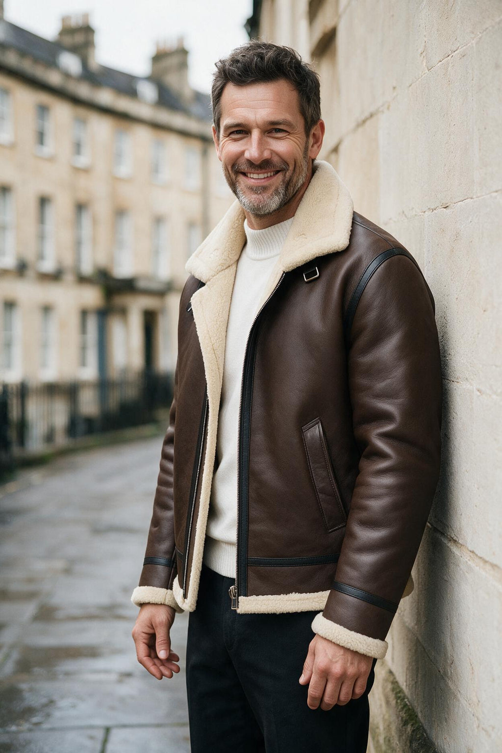 SOLTERI Ravenscar - Shearling Leather Flight Jacket