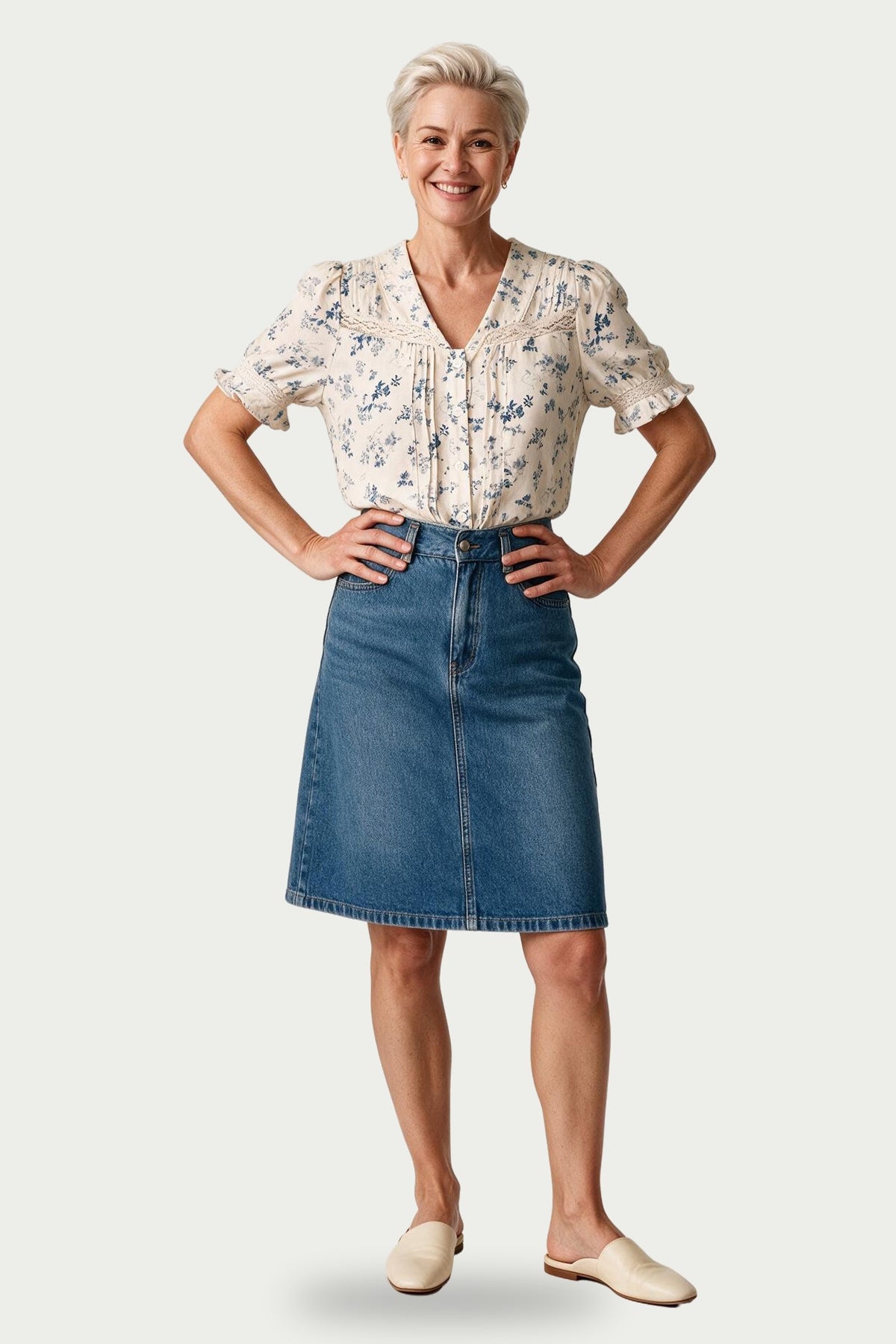SOLTERI Eloise - Lace-Panel Floral Blouse