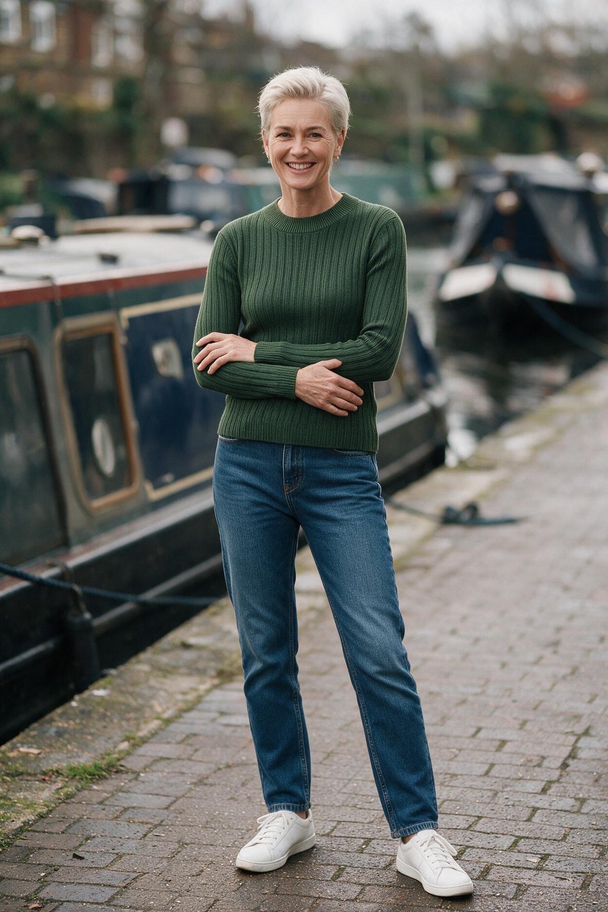 SOLTERI The Round Neck Ribbed Knit Sweater