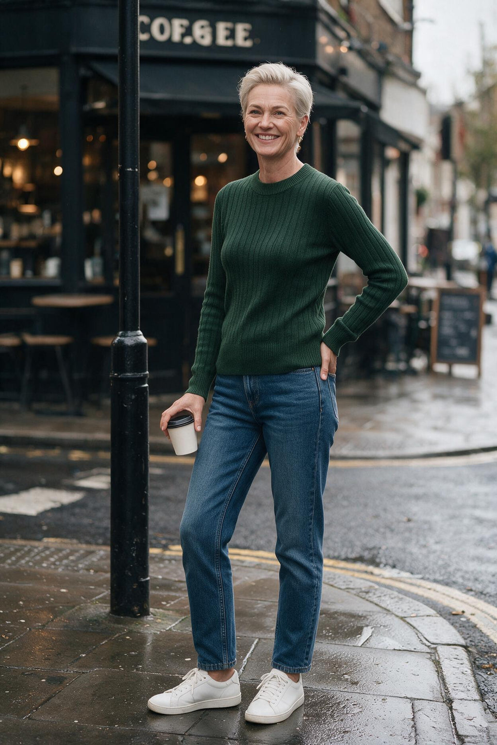SOLTERI The Round Neck Ribbed Knit Sweater