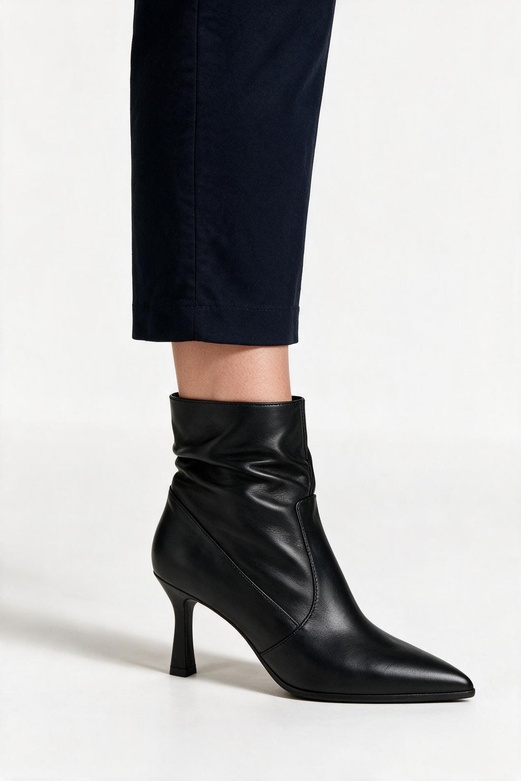 SOLTERI Romy - Ruched Mid-Calf Heeled Boot