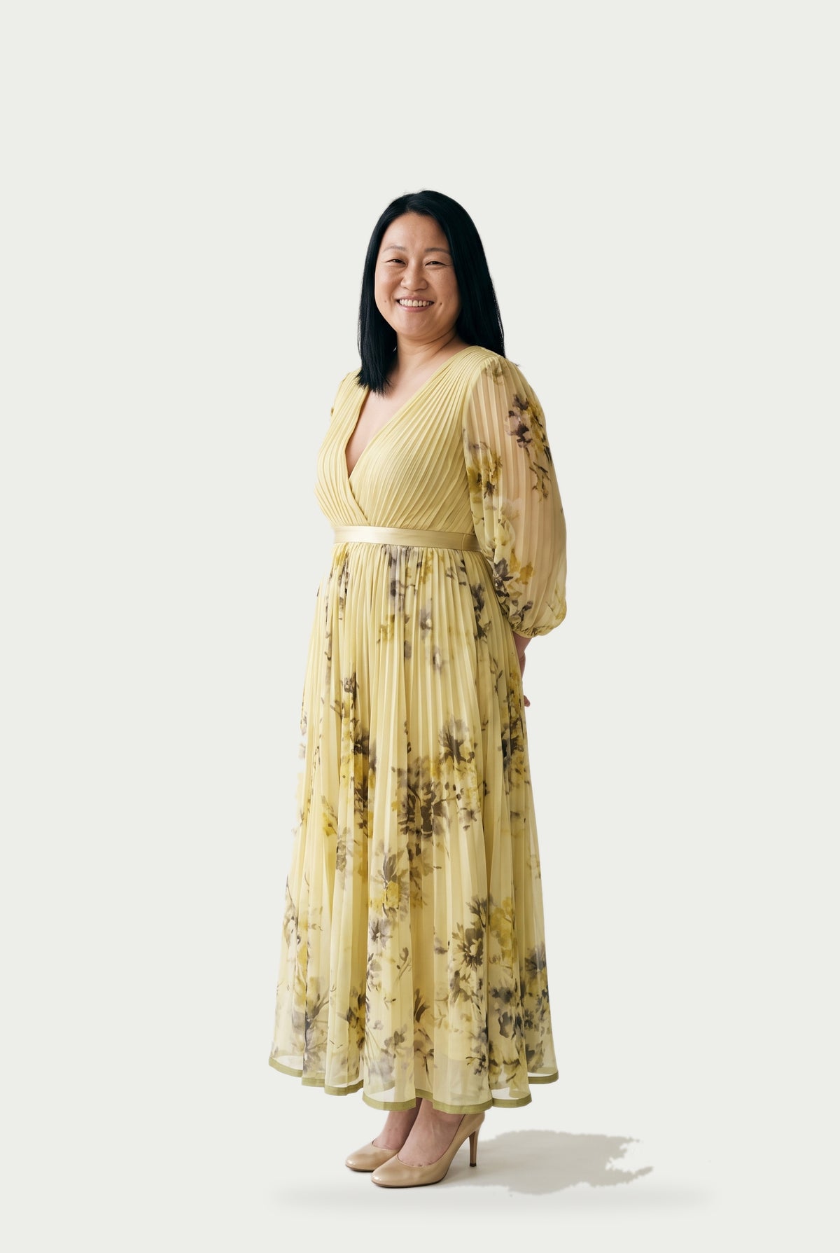 SOLTERI Rosalie - Elegant Floral Long Sleeve Maxi Dress