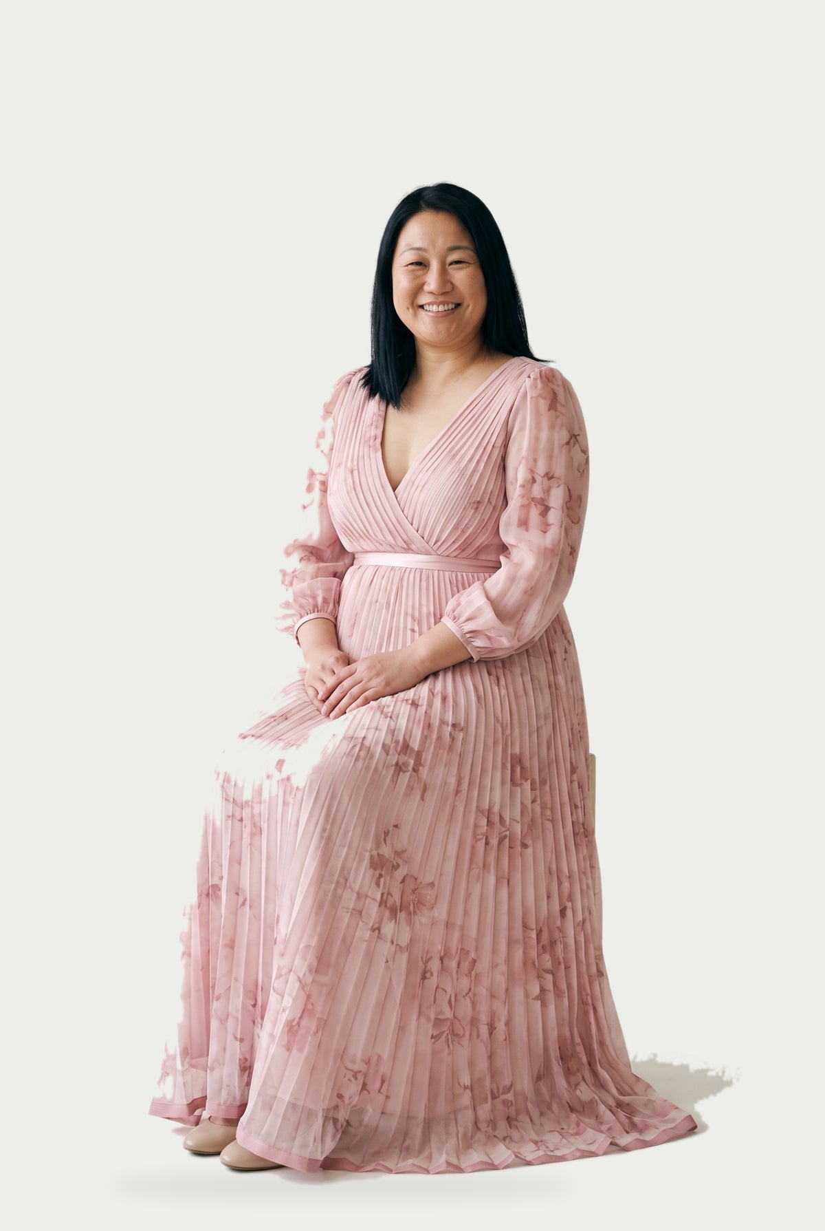 SOLTERI Rosalie - Elegant Floral Long Sleeve Maxi Dress