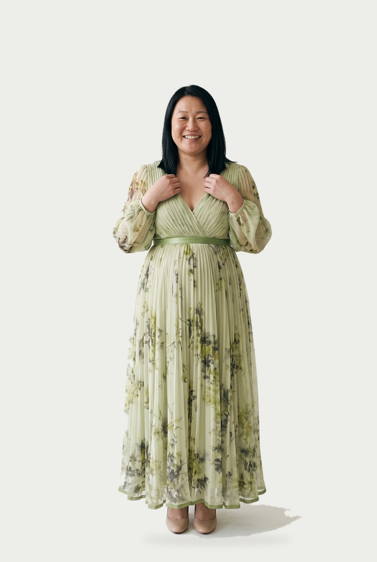 SOLTERI Rosalie - Elegant Floral Long Sleeve Maxi Dress