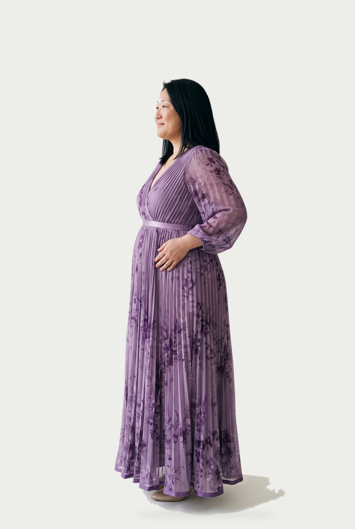 SOLTERI Rosalie - Elegant Floral Long Sleeve Maxi Dress