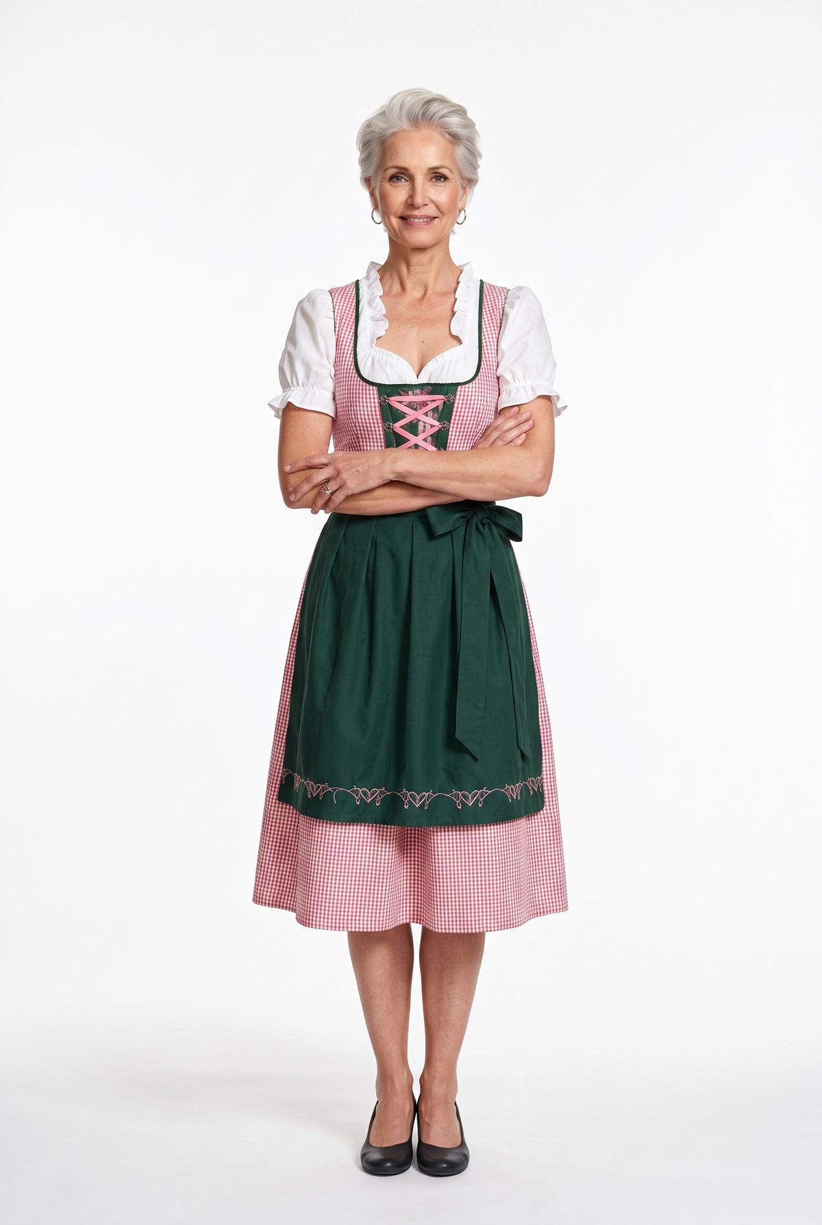 SOLTERI Rosalind - Elegant Pink Check Dirndl Dress