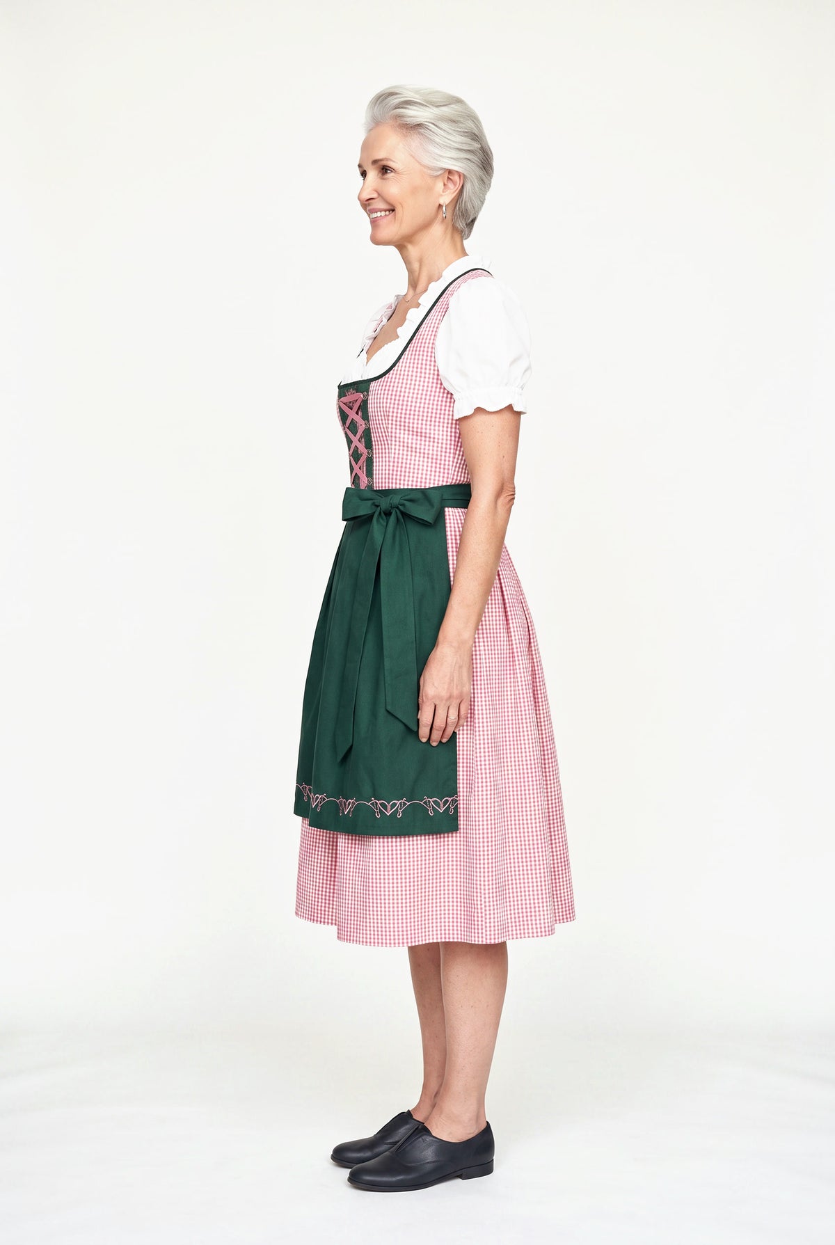 SOLTERI Rosalind - Elegant Pink Check Dirndl Dress