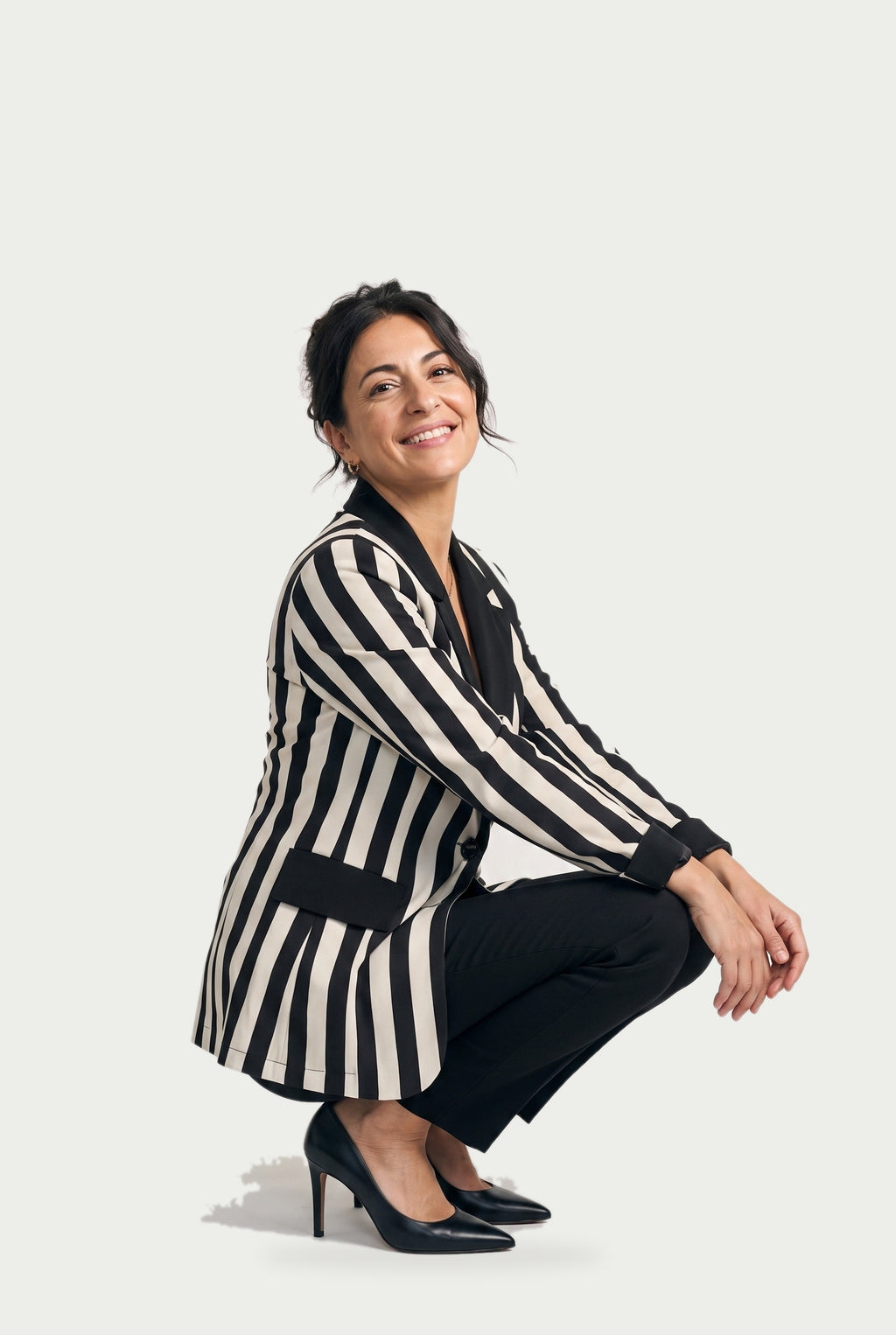 SOLTERI Sabine - Contrast Lapel Striped Blazer