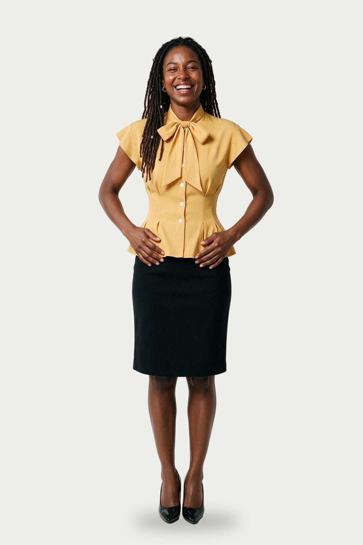 SOLTERI Ottilie - Pussy-Bow Peplum Blouse