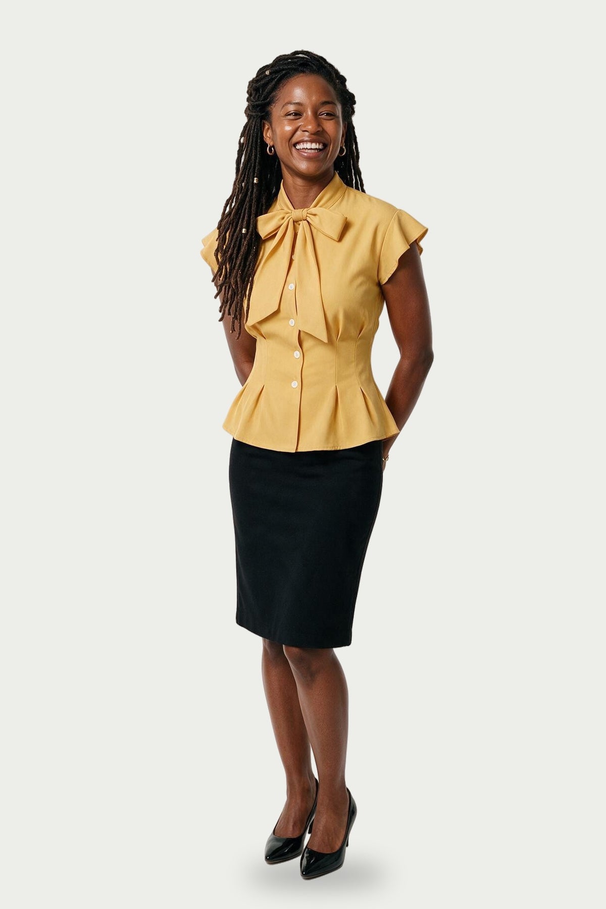 SOLTERI Ottilie - Pussy-Bow Peplum Blouse