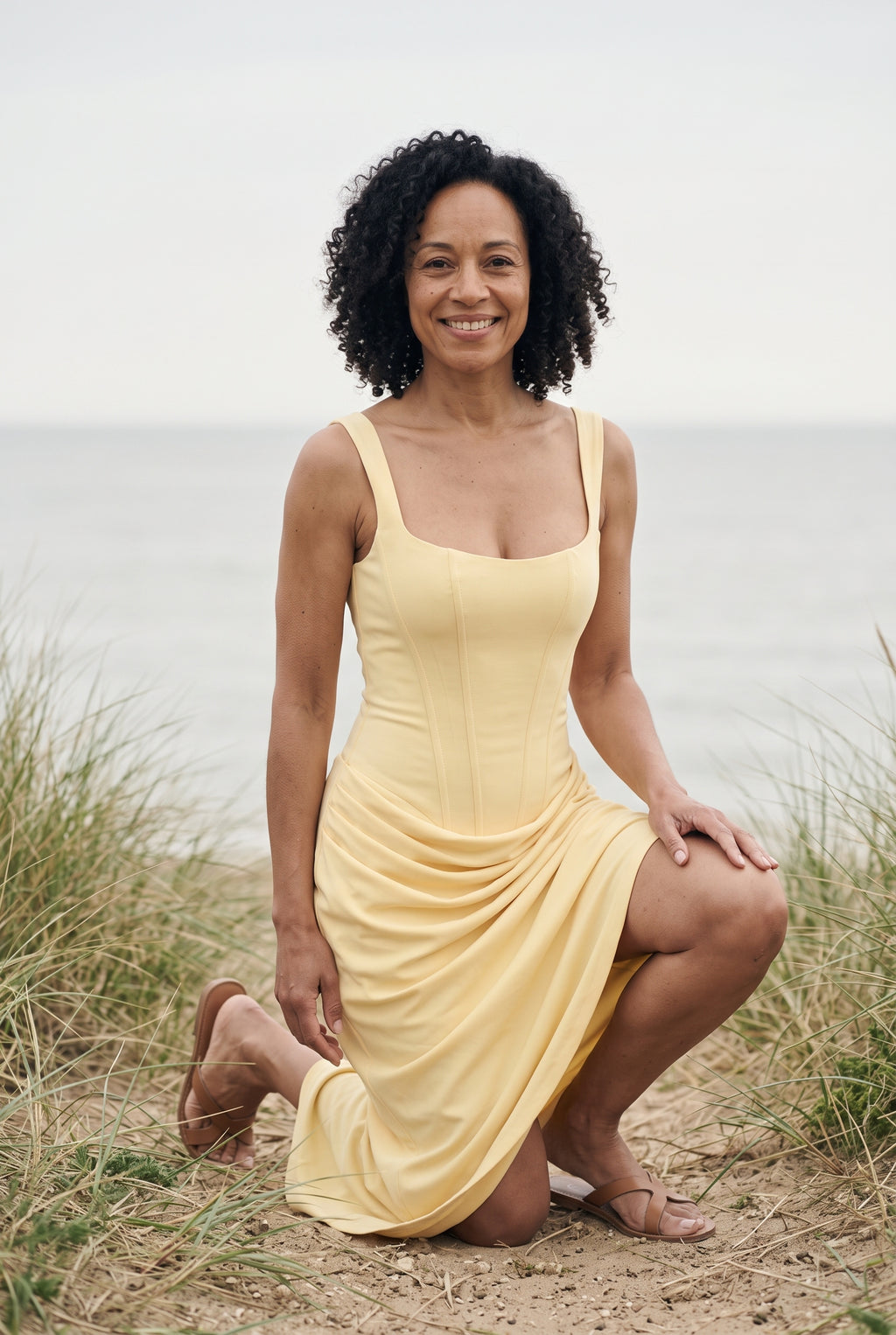 SOLTERI Sienna - Butter Yellow Corset Mini Dress