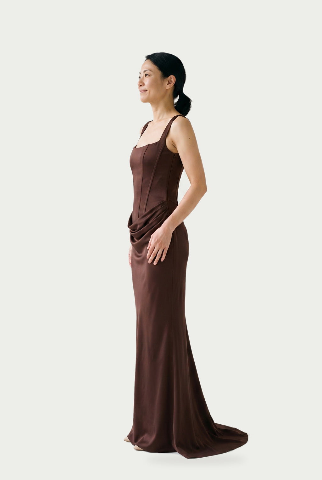 SOLTERI Sienna - Satin Corset Maxi Dress