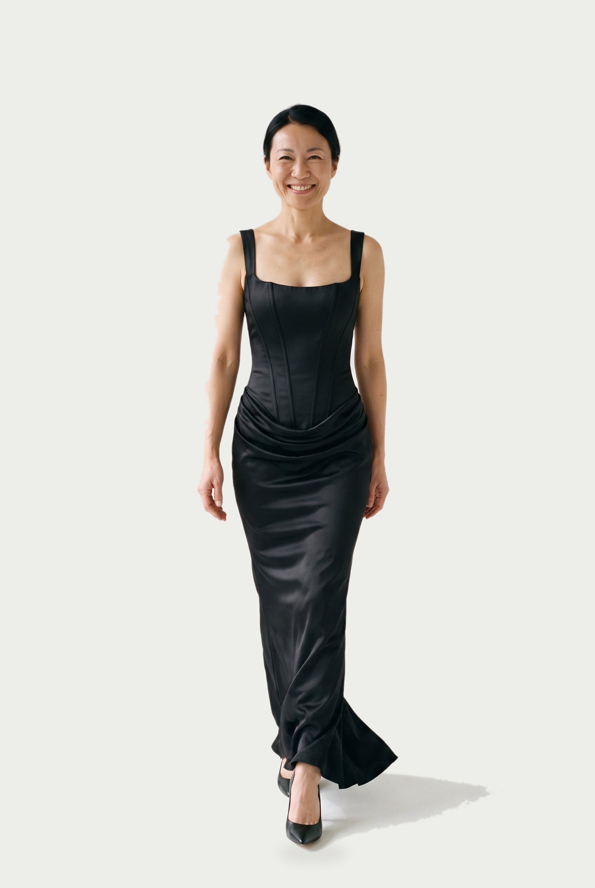 SOLTERI Sienna - Satin Corset Maxi Dress