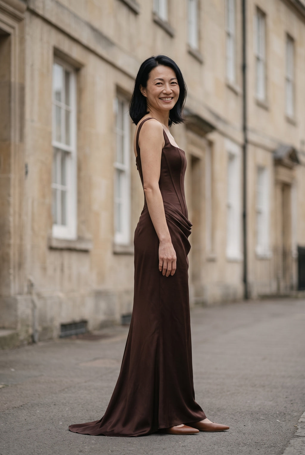 SOLTERI Sienna - Satin Corset Maxi Dress