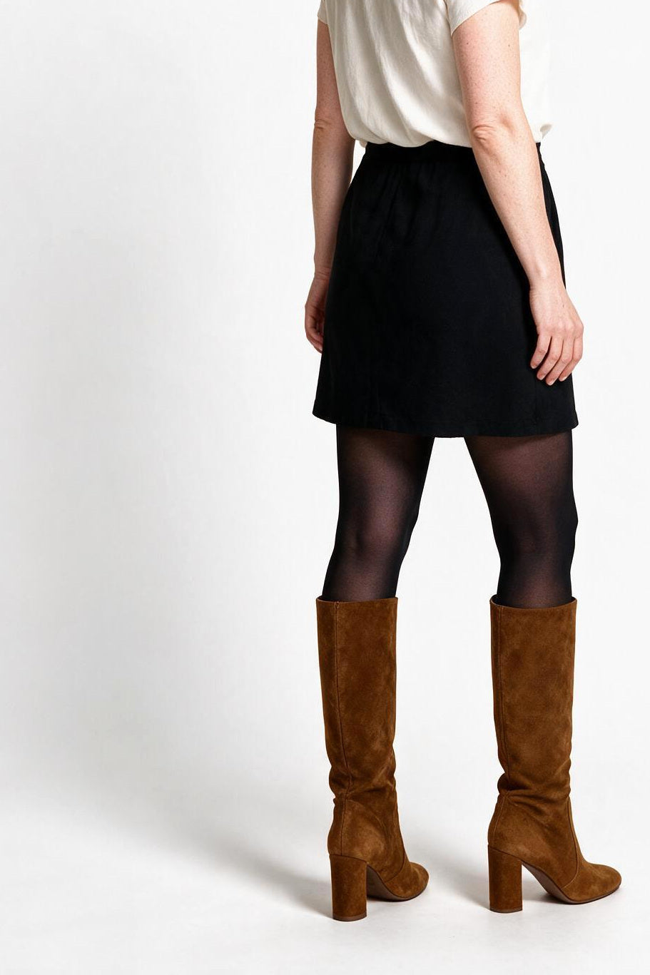SOLTERI Solange - Block-Heel Knee-High Boot - Brown