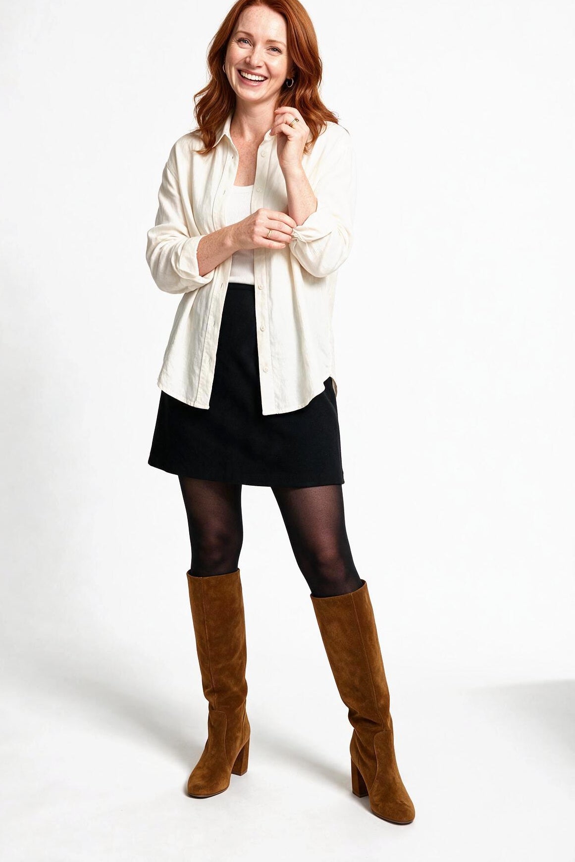 SOLTERI Solange - Block-Heel Knee-High Boot - Brown