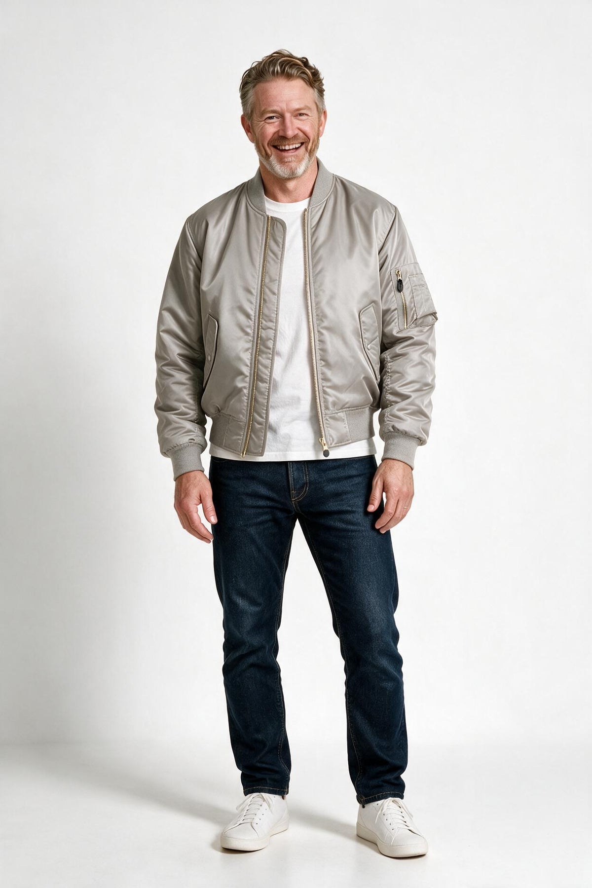 SOLTERI Ellery - All-Season Bomber Jacket - Lightgray