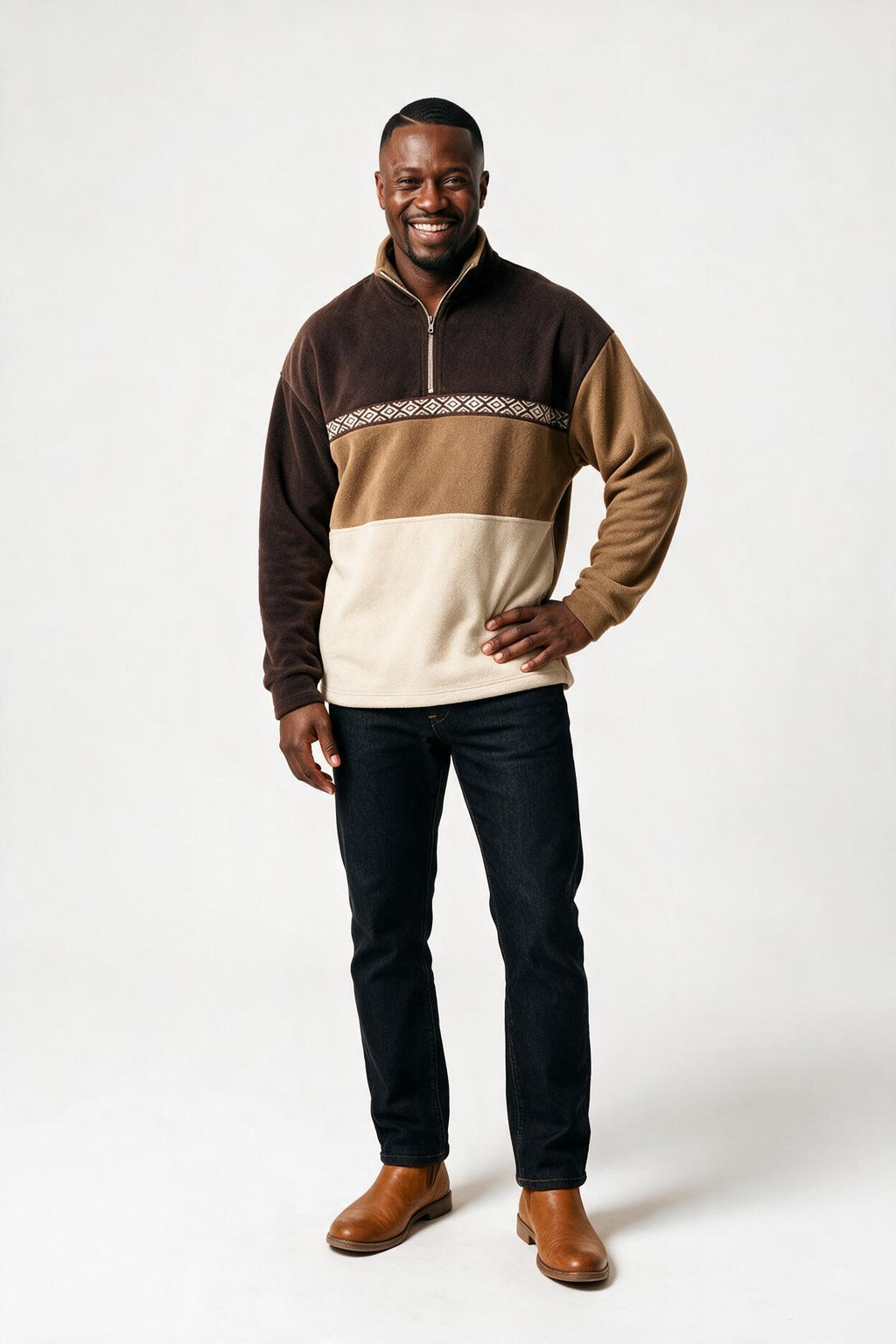 SOLTERI Elijah - Fashionable High Collar Half Zip Pullover