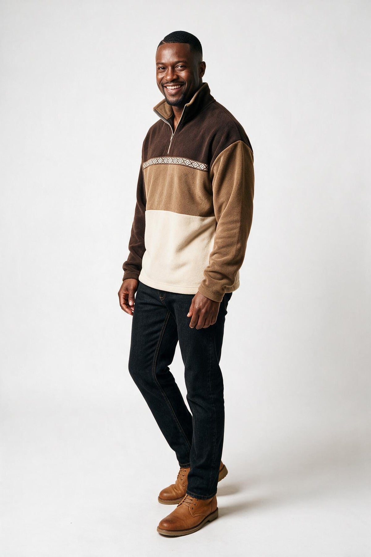 SOLTERI Elijah - Fashionable High Collar Half Zip Pullover