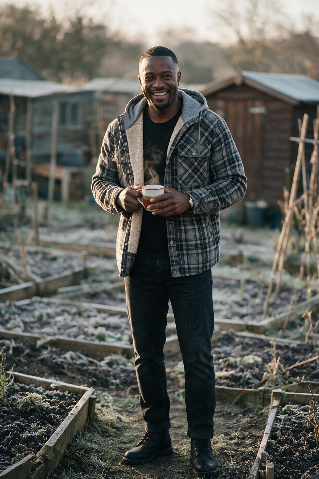 SOLTERI Bracken - Sherpa-Lined Hooded Plaid Jacket