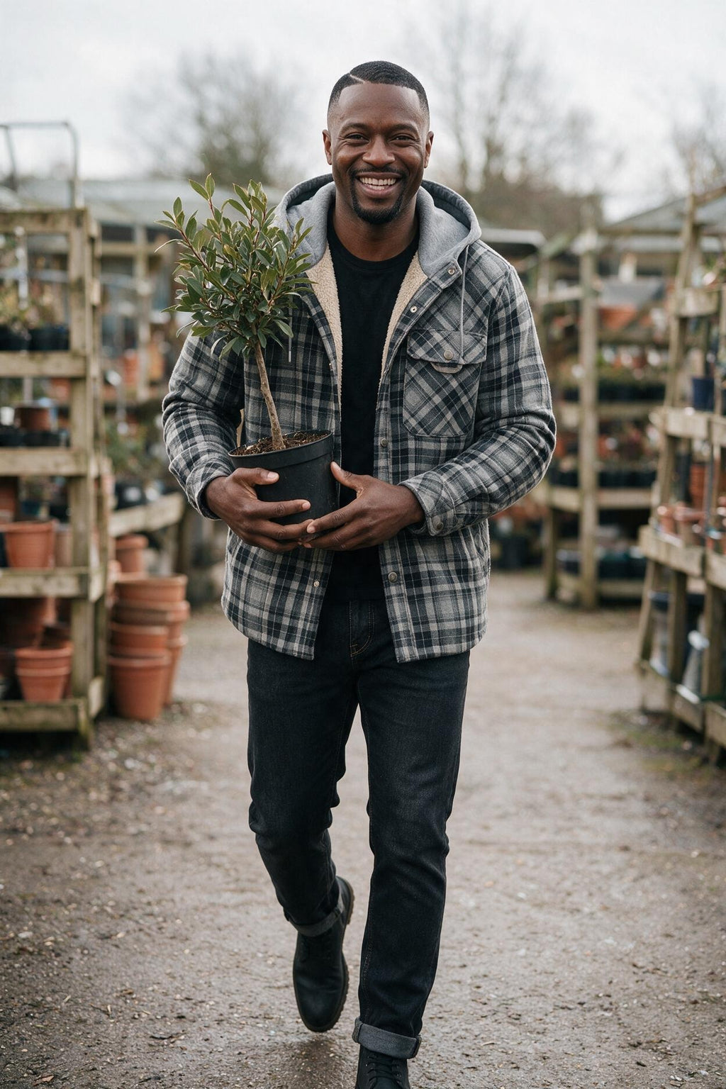 SOLTERI Bracken - Sherpa-Lined Hooded Plaid Jacket