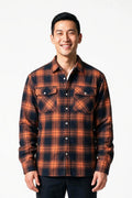 SOLTERI Wexford - Checked Overshirt Jacket - Orange
