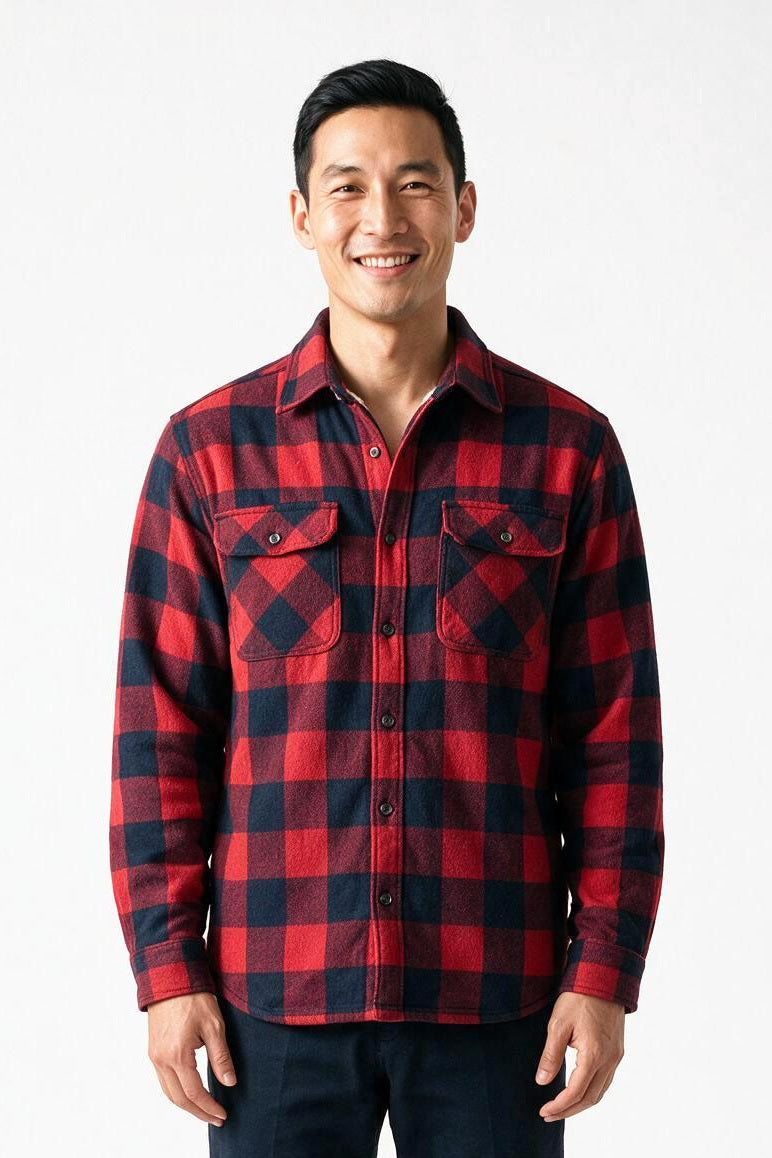 SOLTERI Wexford - Checked Overshirt Jacket - Red