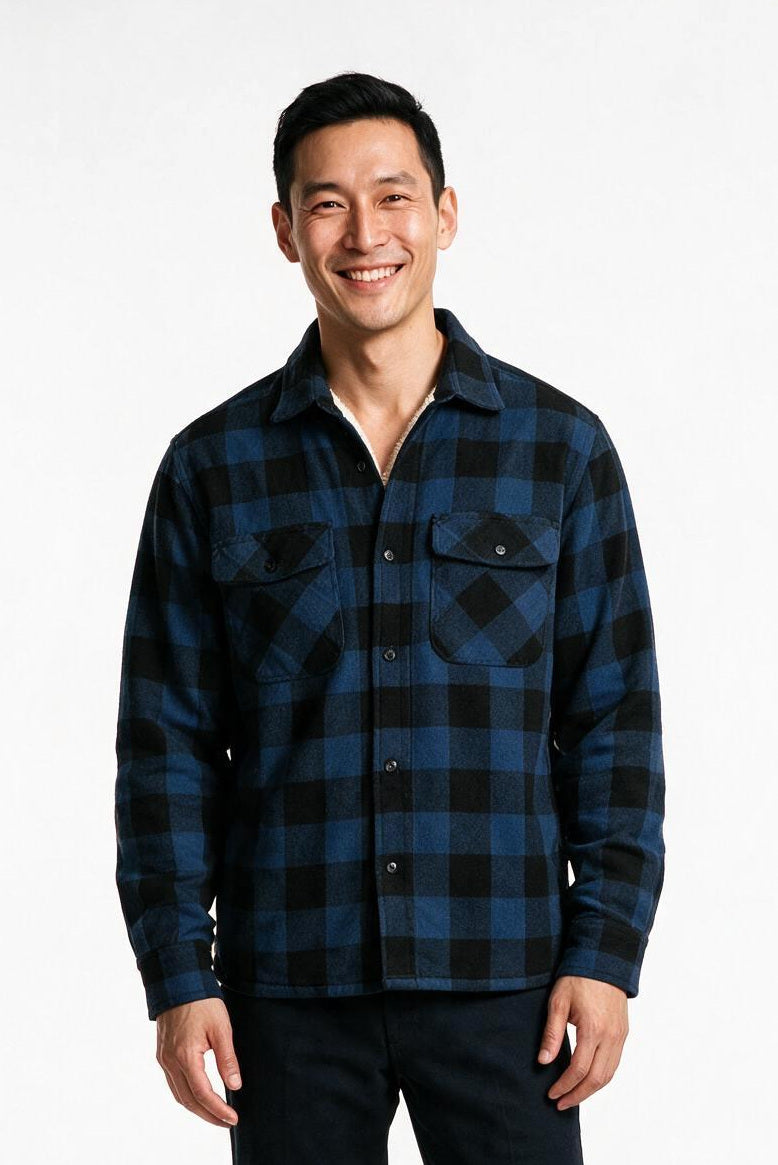 SOLTERI Wexford - Checked Overshirt Jacket - Black