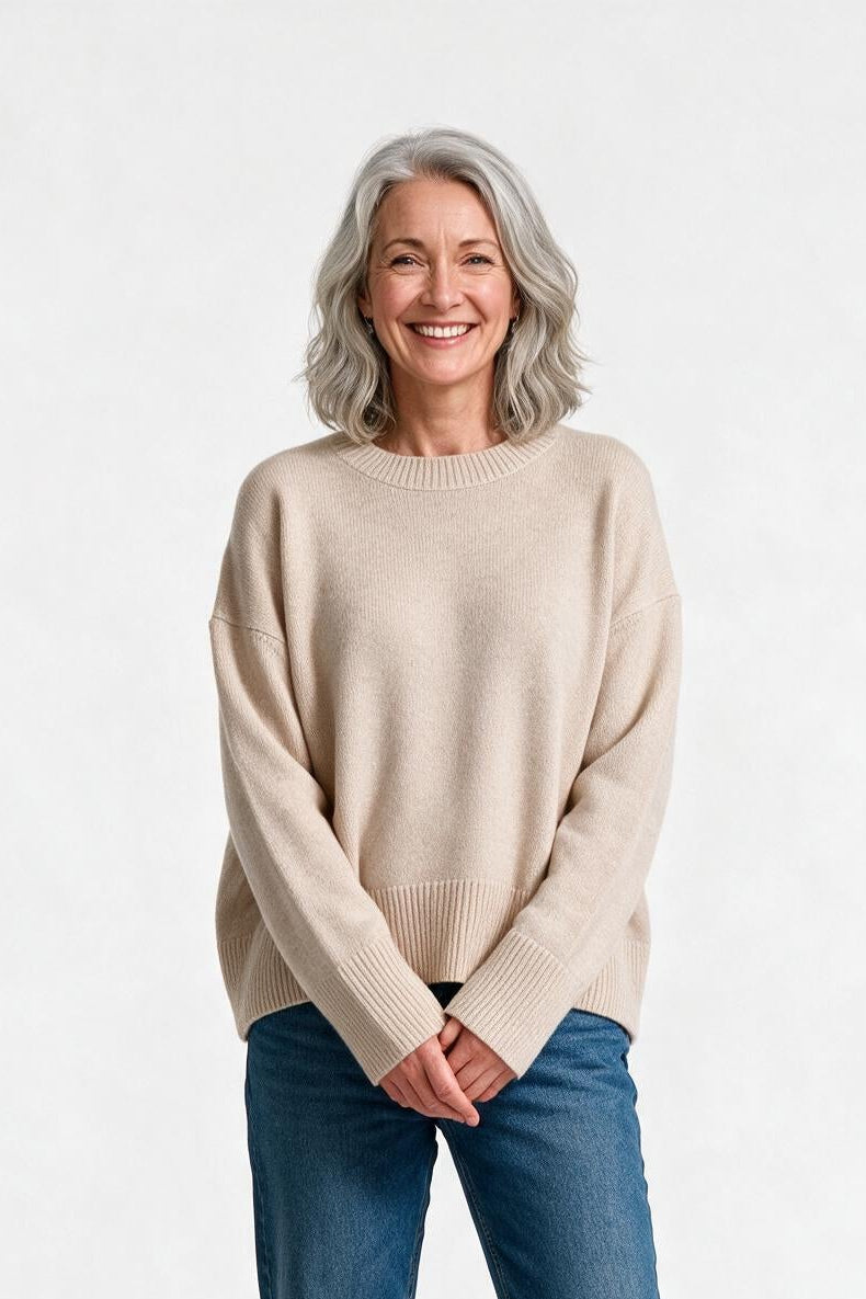 SOLTERI Oversized Crewneck Knit Sweater