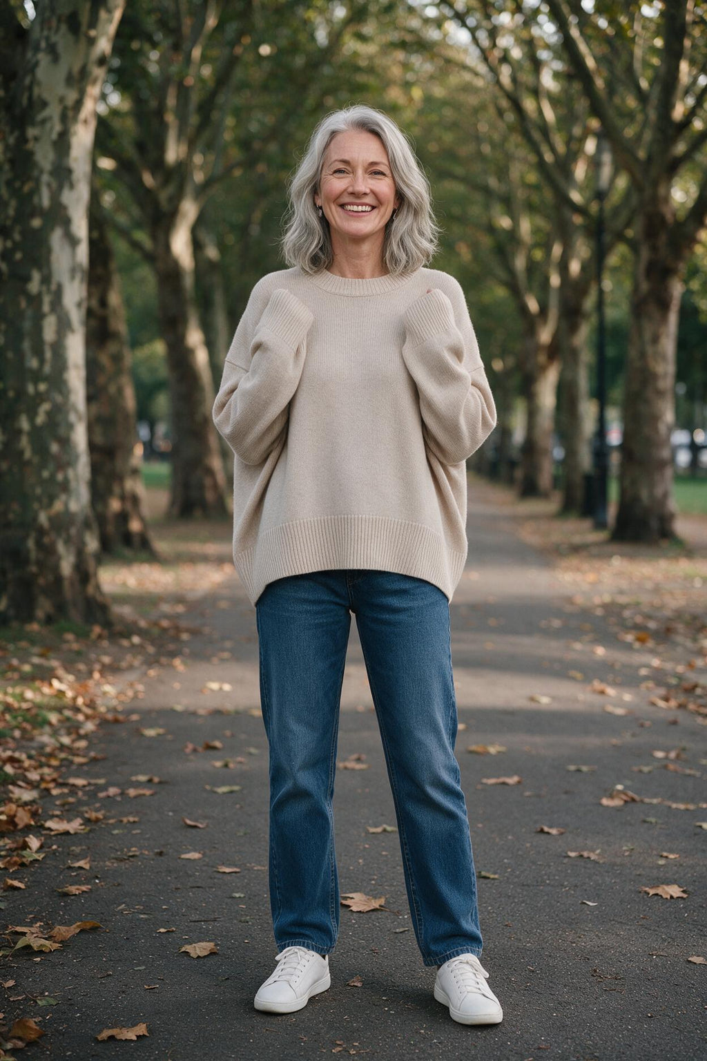 SOLTERI Oversized Crewneck Knit Sweater