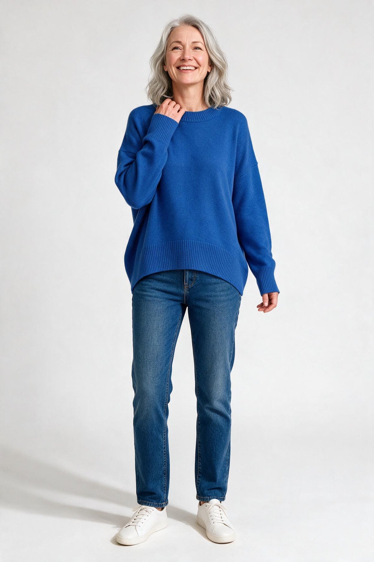 SOLTERI Oversized Crewneck Knit Sweater