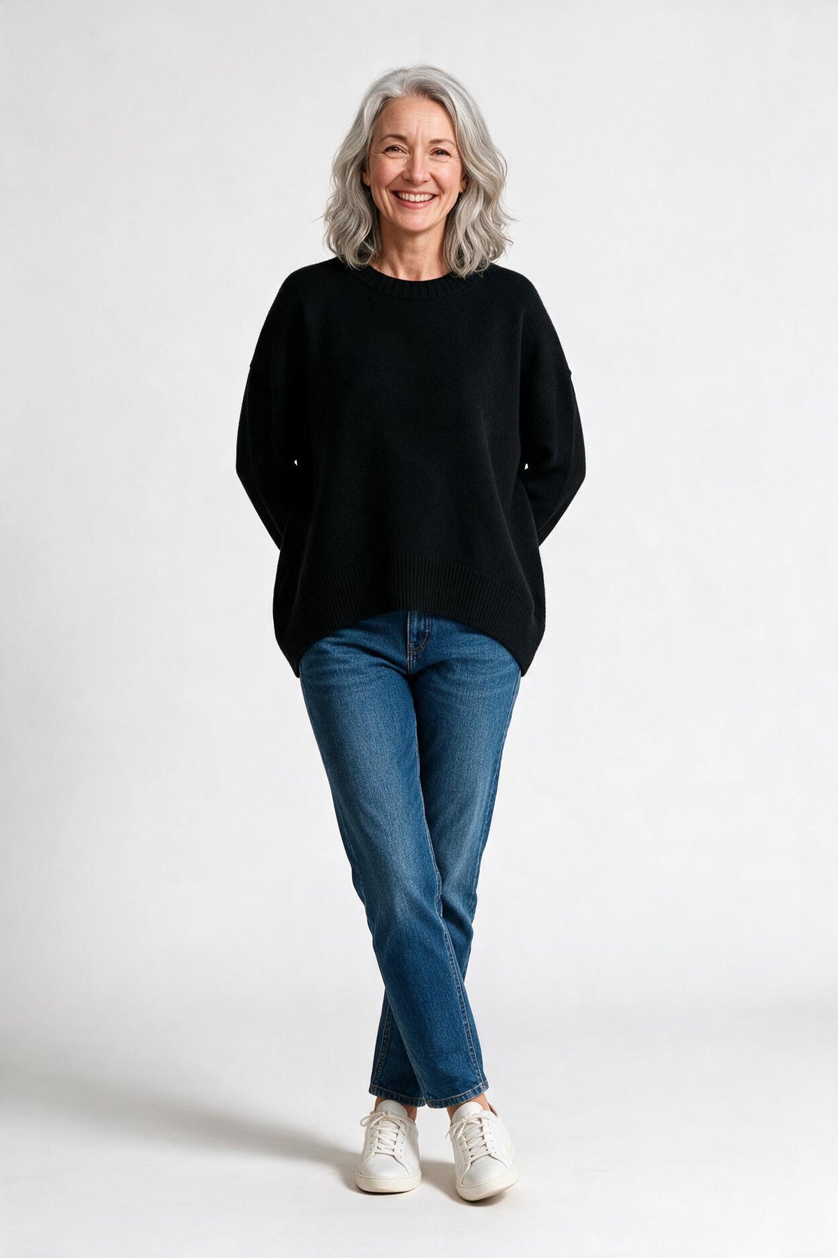SOLTERI Oversized Crewneck Knit Sweater