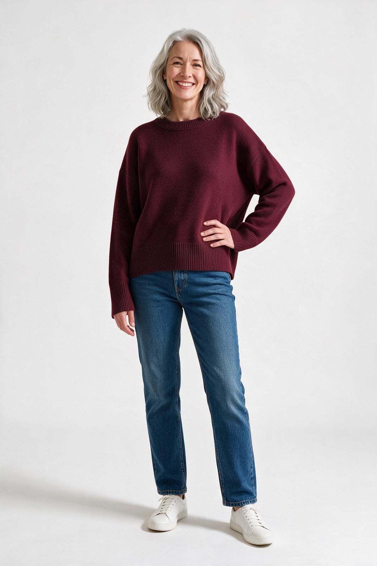 SOLTERI Oversized Crewneck Knit Sweater