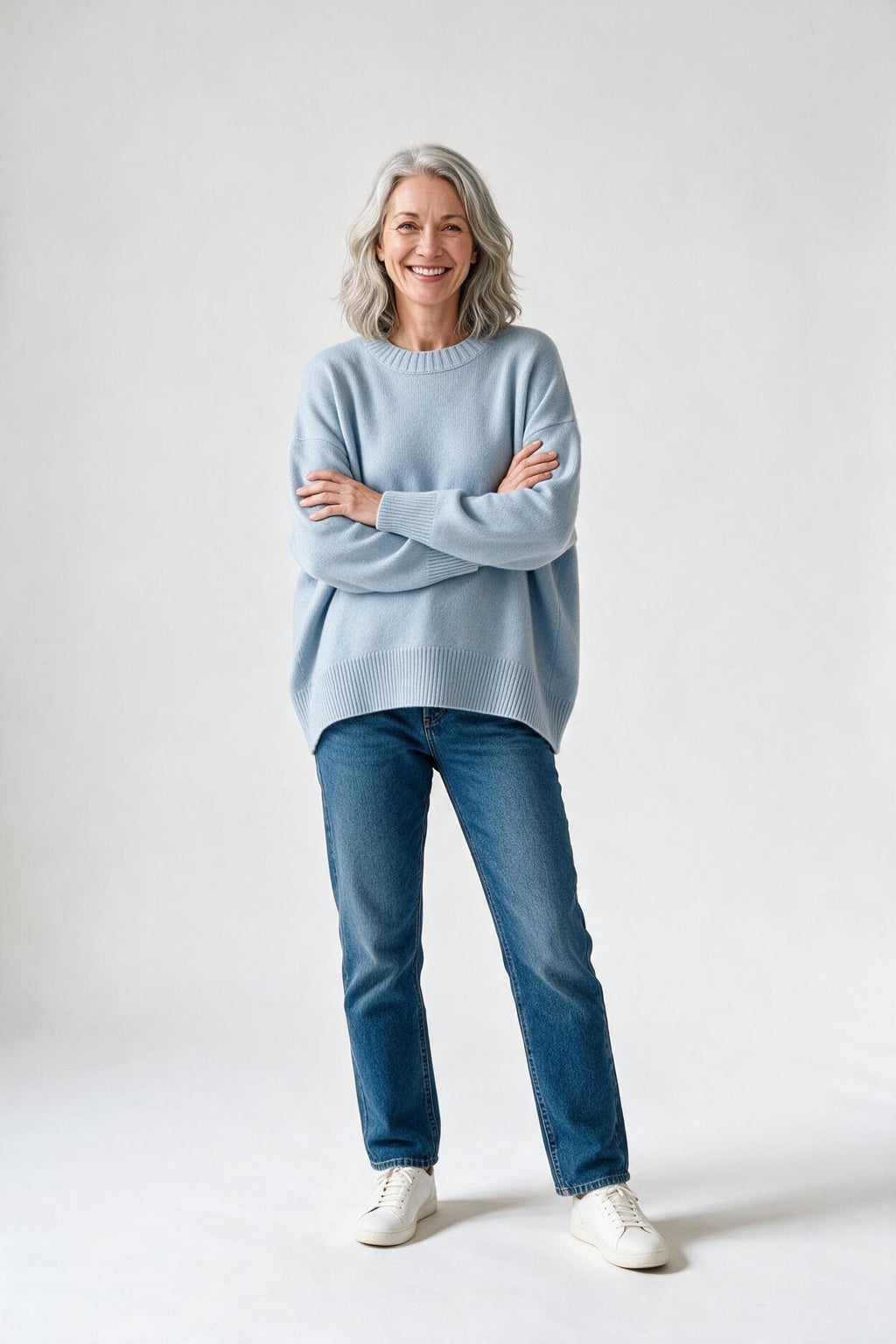 SOLTERI Oversized Crewneck Knit Sweater