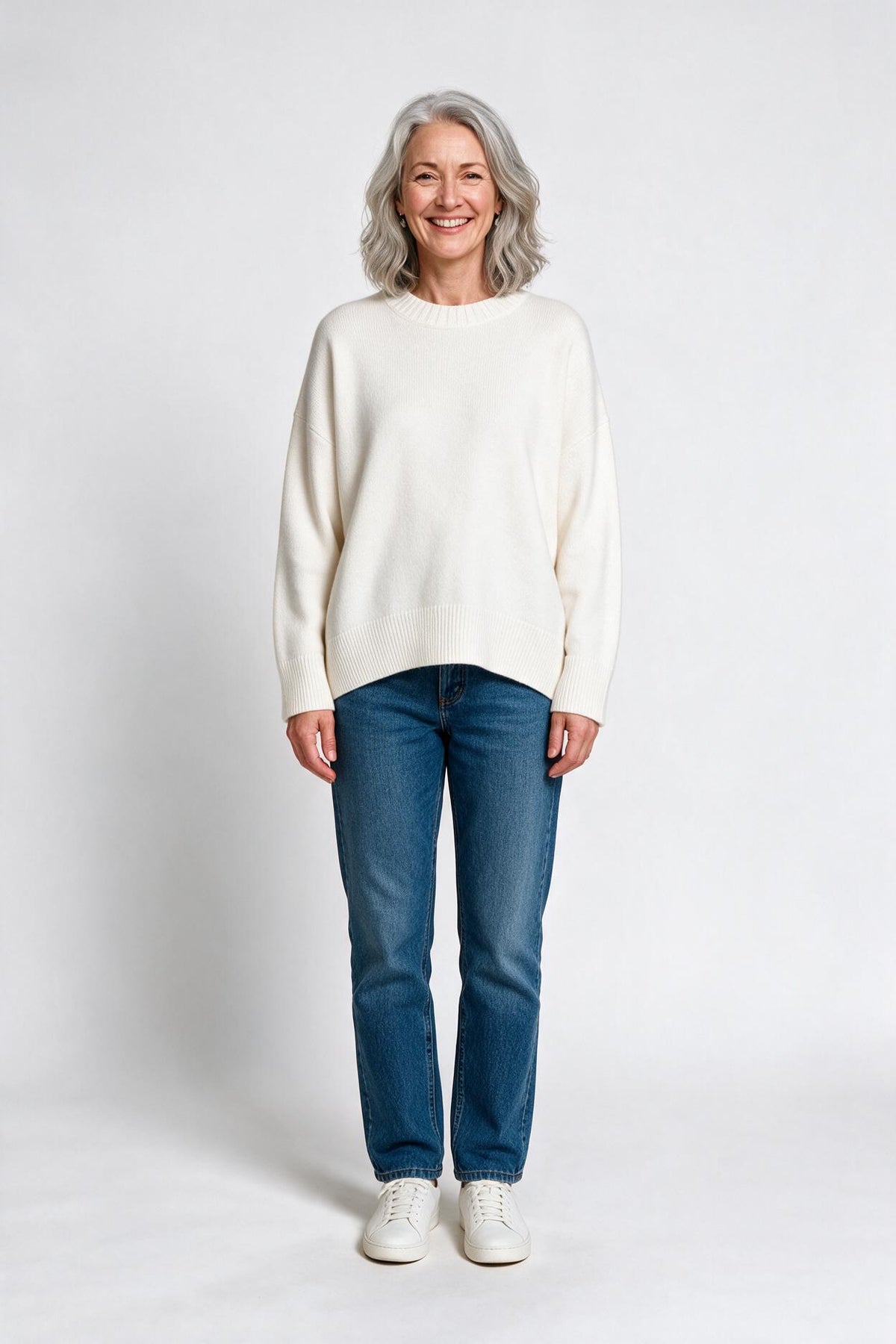 SOLTERI Oversized Crewneck Knit Sweater
